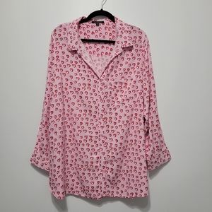 Pink Blouse with Red Hearts